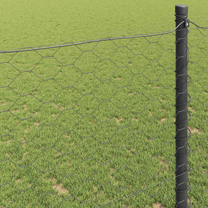 Hexagonzaun Grau 1,6x10m Stahl