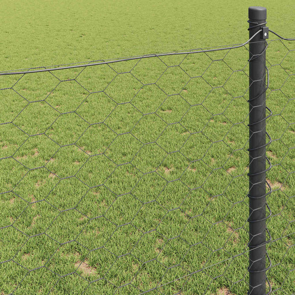 Hexagonzaun Grau 1,6x10m Stahl