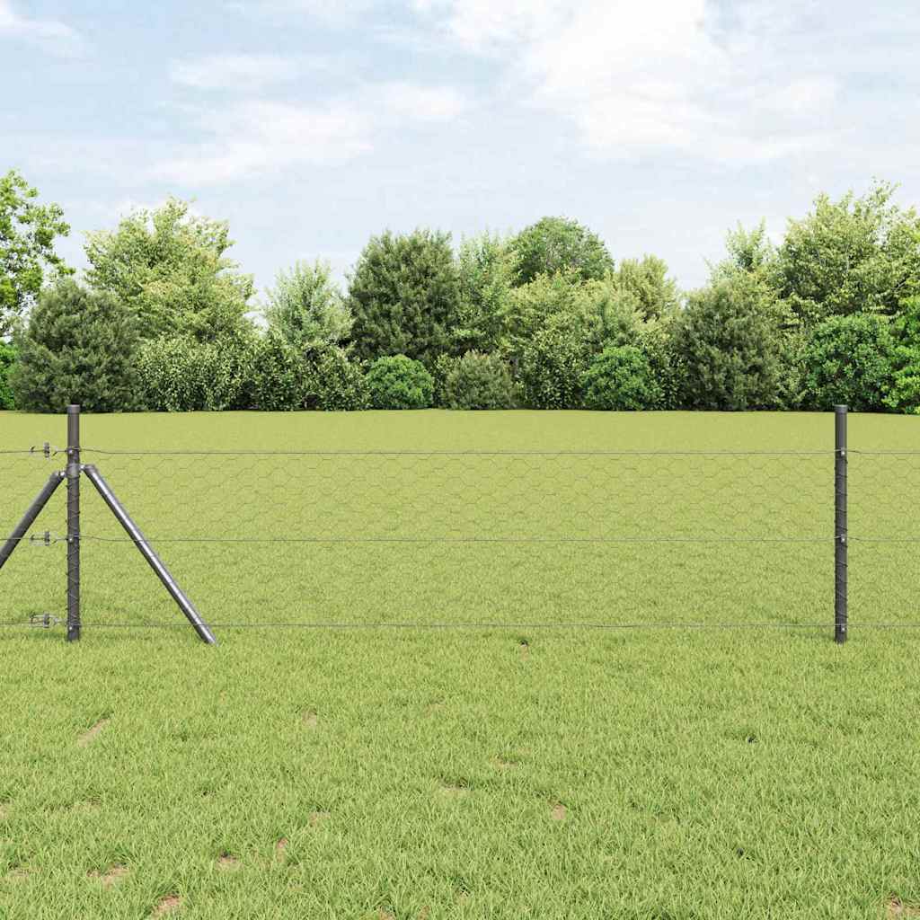 Hexagonzaun Grau 1,6x10m Stahl