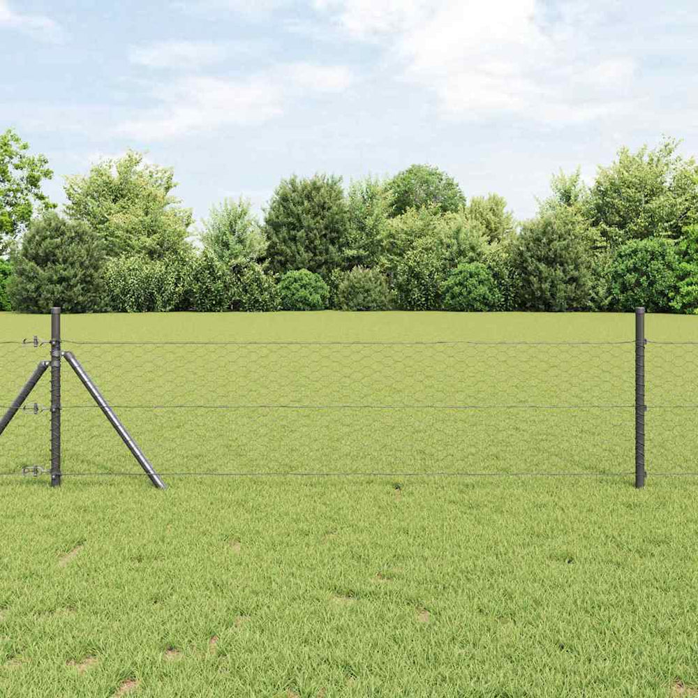 Grauer Hexagonzaun 0,8 x 25 m