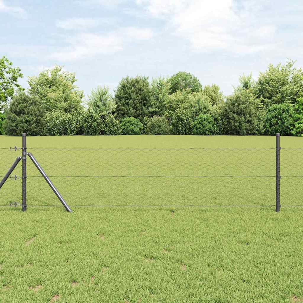 Grauer Hexagonzaun 0,8 x 25 m