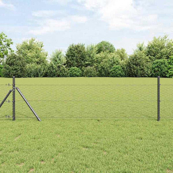 Grauer Hexagonzaun 0,8 x 25 m