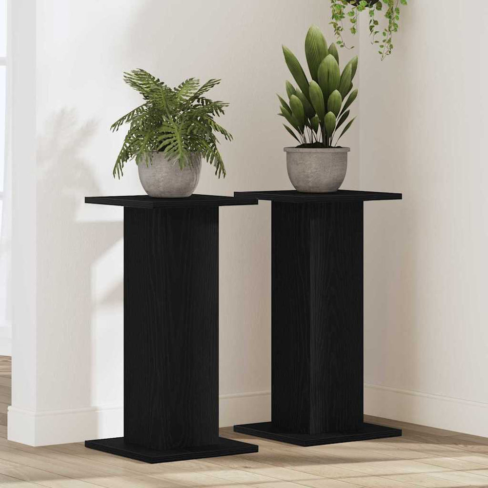 Pflanzenständer 2er Set Schwarz Eiche 60cm