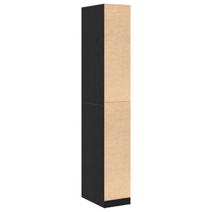 Kleiderschrank Schwarz Eichen-Optik 30x50x200cm
