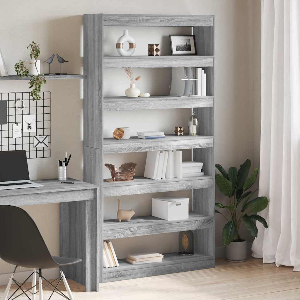 Graues Bücherregal Sonoma 100x30x198 cm