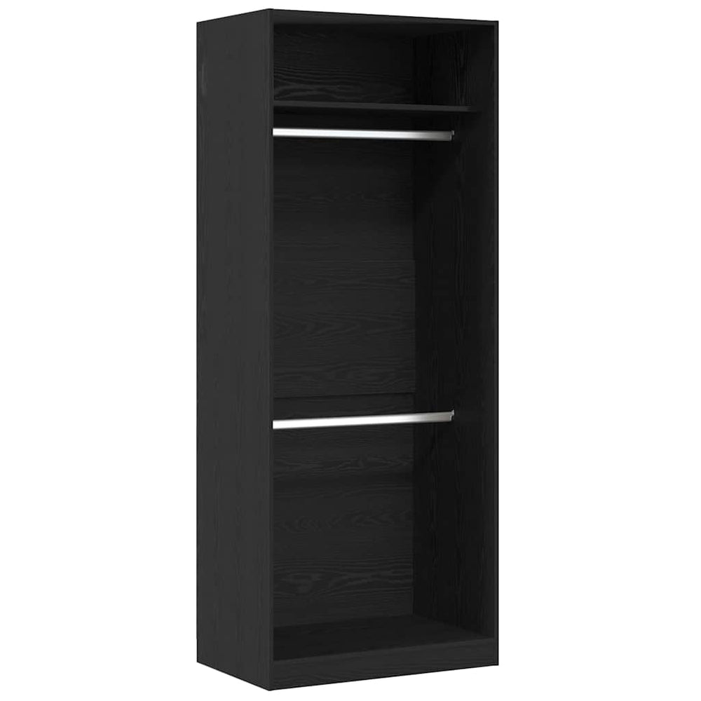 Kleiderschrank Schwarz Eichen-Optik 80x50x200 cm