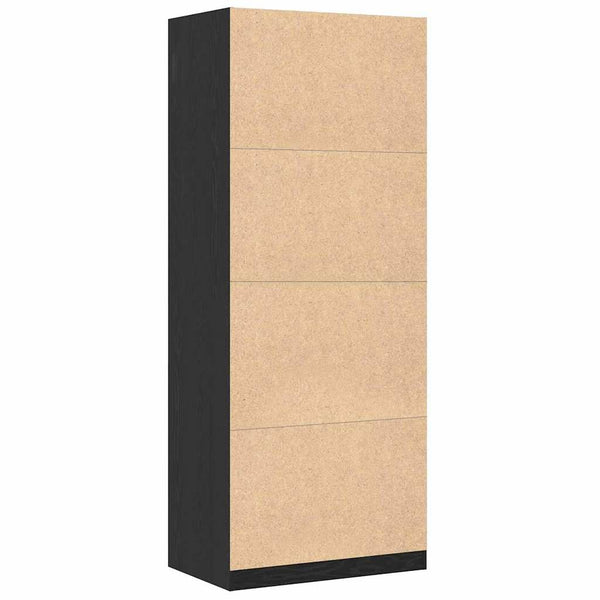 Kleiderschrank Schwarz Eichen-Optik 80x50x200 cm