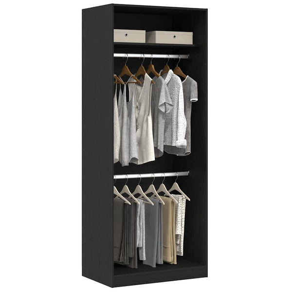 Kleiderschrank Schwarz Eichen-Optik 80x50x200 cm