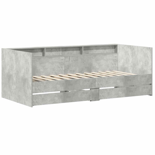 Tagesbett Grau mit Schubladen 90x200 cm