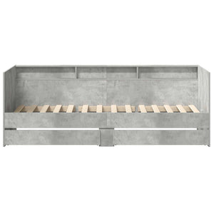 Tagesbett Grau mit Schubladen 90x200 cm