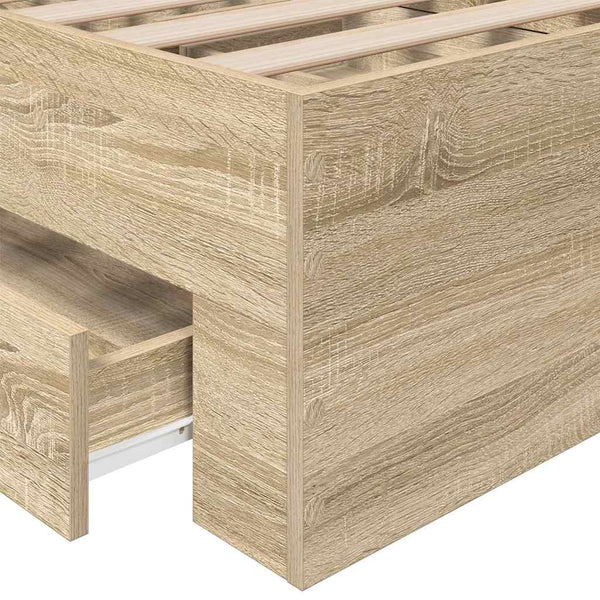 Bettrahmen Braun 90x190 cm mit Schubladen