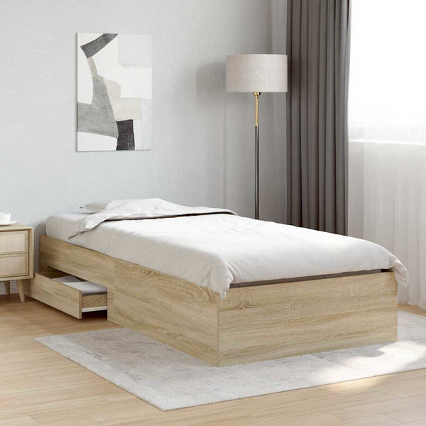 Bettrahmen Braun 90x190 cm mit Schubladen
