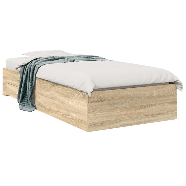 Bettrahmen Braun 90x190 cm mit Schubladen