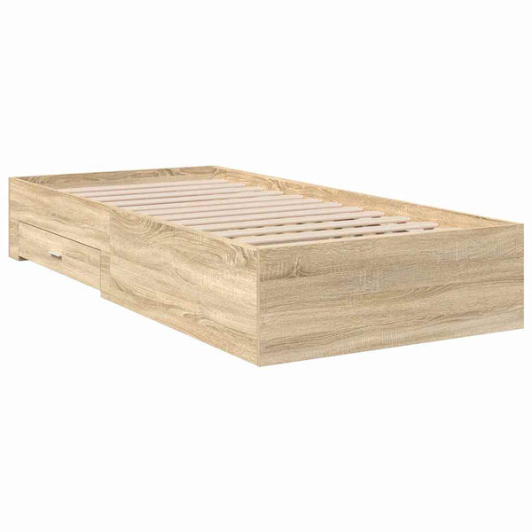 Bettrahmen Braun 90x190 cm mit Schubladen