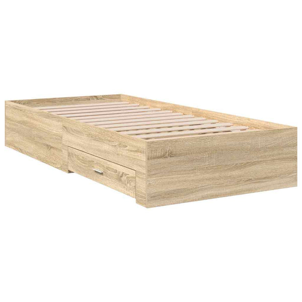 Bettrahmen Braun 90x190 cm mit Schubladen