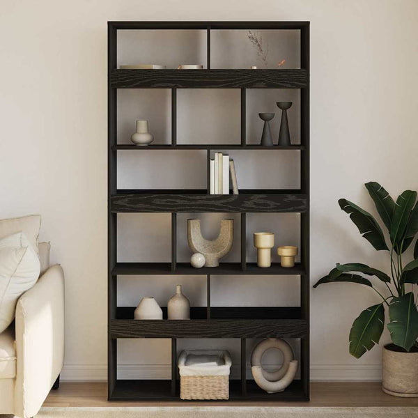 Bücherregal 2er-Set, Schwarz Eiche