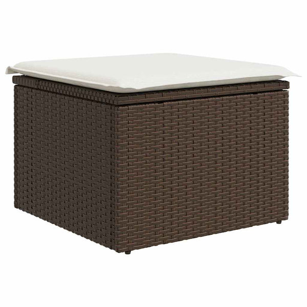 vidaXL Canapé d'extérieur avec coussins 5 pcs Marron Résine tressée