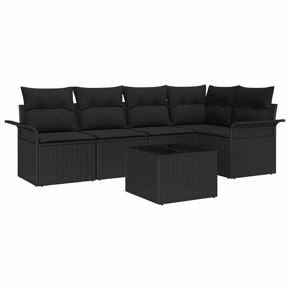vidaXL Salon de jardin avec coussins 6 pcs en résine tressée