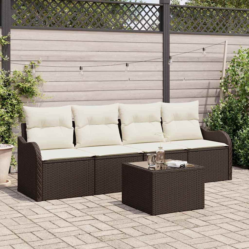 Gartensofa Set Braun Poly Rattan