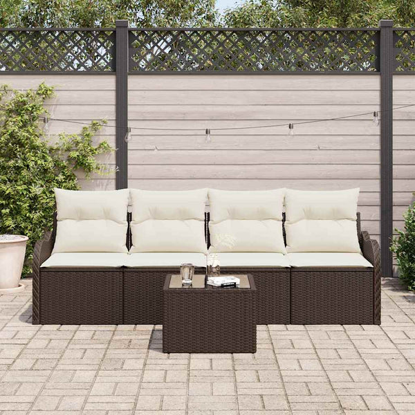 Gartensofa Set Braun Poly Rattan