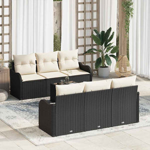 Gartensofa Set Schwarz Poly-Rattan