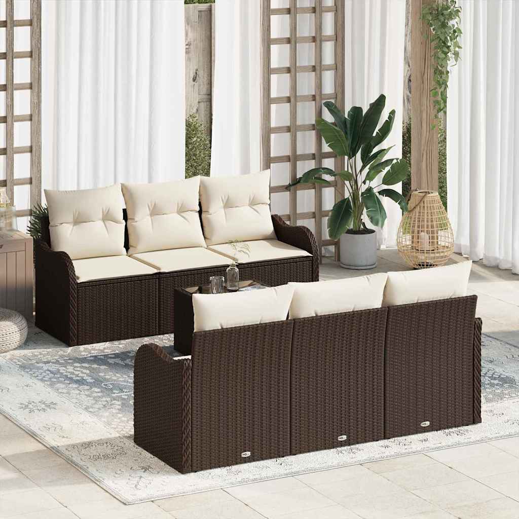Gartensofa Set Braun Poly-Rattan