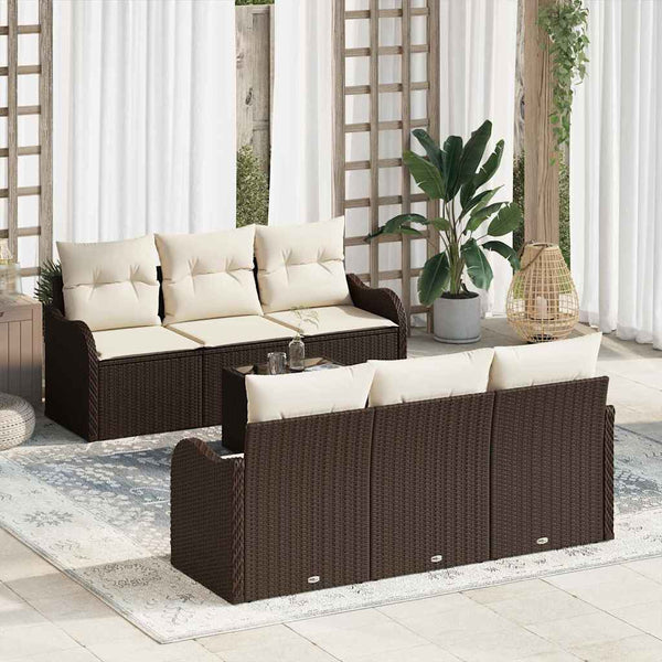 Gartensofa Set Braun Poly-Rattan