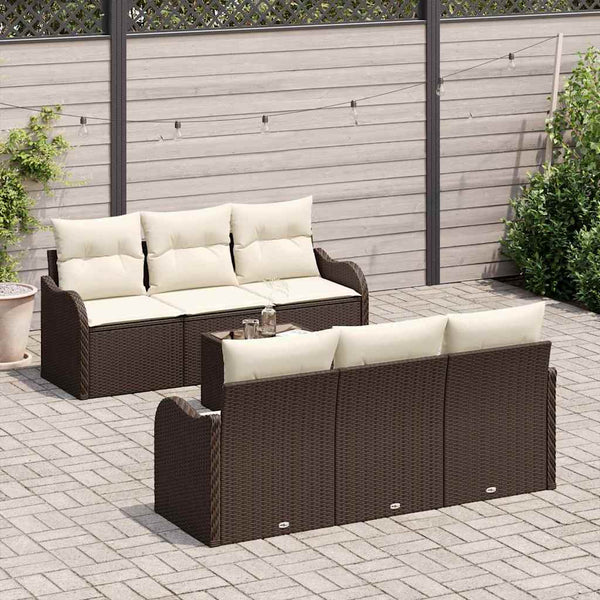Gartensofa Set Braun Poly-Rattan