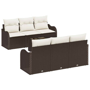 Gartensofa Set Braun Poly-Rattan