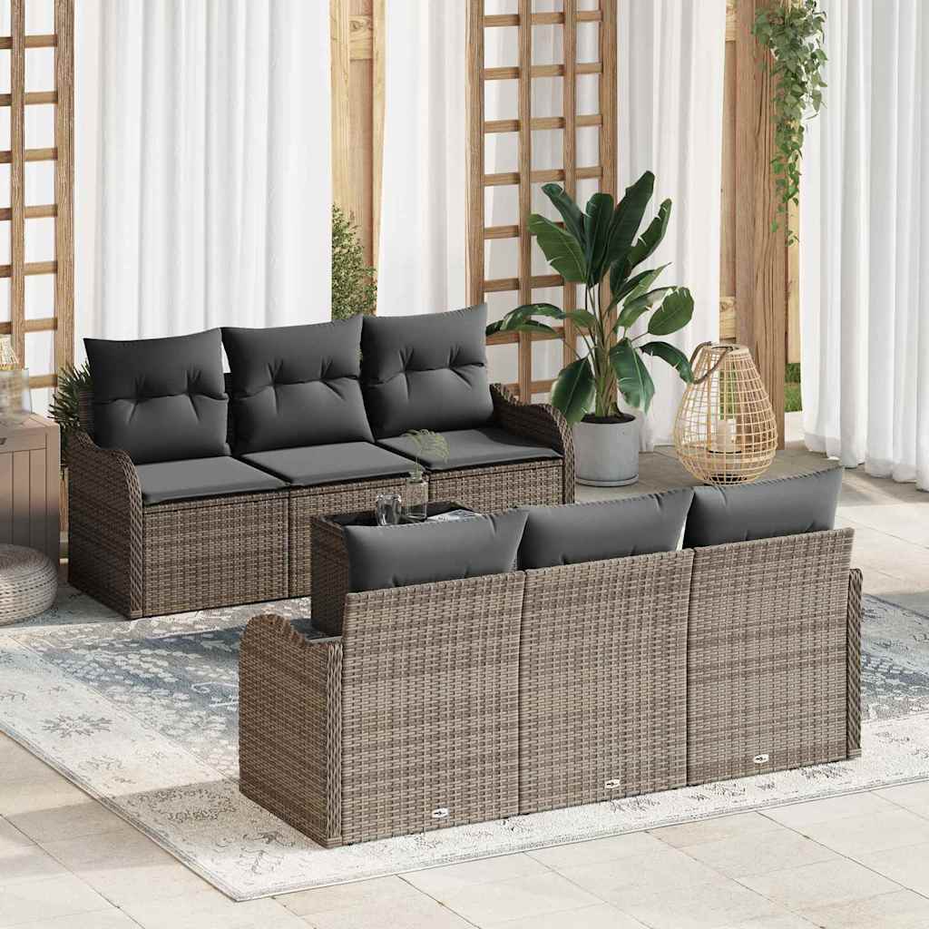 vidaXL Salon de jardin gris 55 x 55 x 37 cm en résine tressée