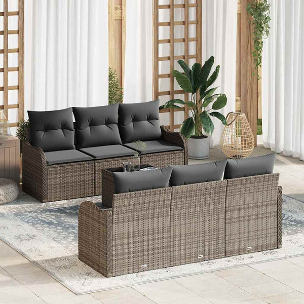 vidaXL Salon de jardin gris 55 x 55 x 37 cm en résine tressée