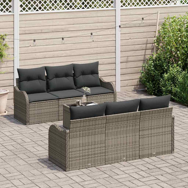 vidaXL Salon de jardin gris 55 x 55 x 37 cm en résine tressée