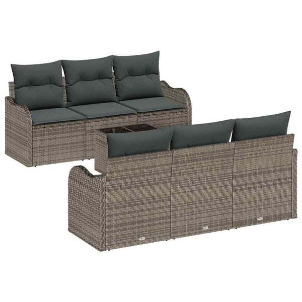 vidaXL Salon de jardin gris 55 x 55 x 37 cm en résine tressée