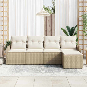 Beige Poly-Rattan Gartensofa-Set