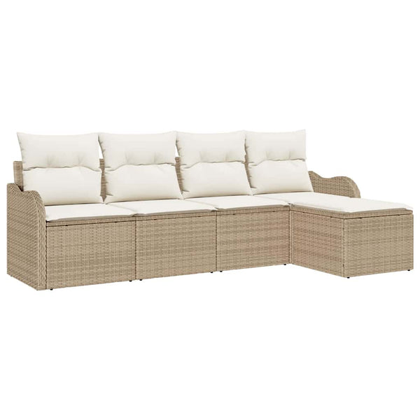 Beige Poly-Rattan Gartensofa-Set