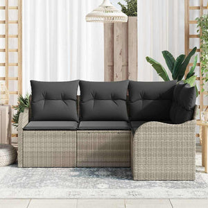 Gartensofa Set 4-teilig Hellgrau