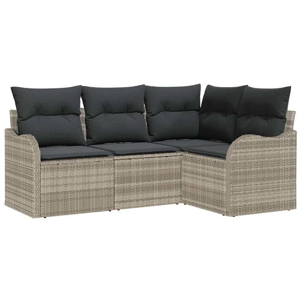 Gartensofa Set 4-teilig Hellgrau