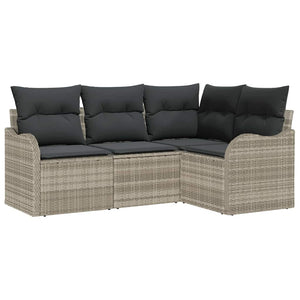 Gartensofa Set 4-teilig Hellgrau