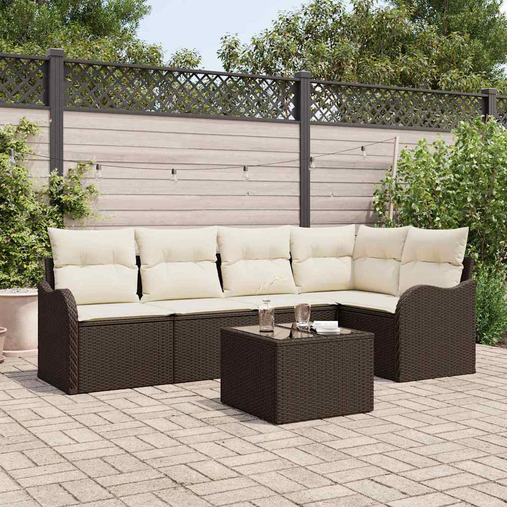 Gartensofa Set 6-teilig Braun