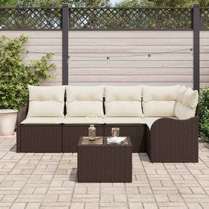 Gartensofa Set 6-teilig Braun
