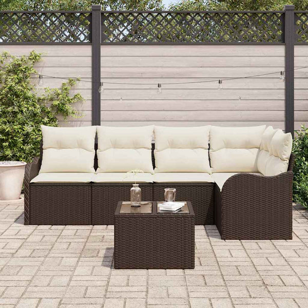 Gartensofa Set 6-teilig Braun