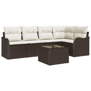 Gartensofa Set 6-teilig Braun