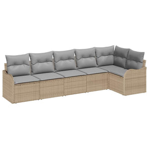 vidaXL Ensemble de canapés de jardin 6 pcs Beige résine tressée