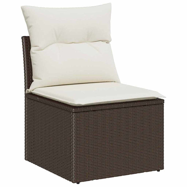 Poly Rattan Gartensofa Set 7-teilig Braun