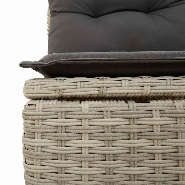 Gartensofa Set 10-teilig Hellgrau