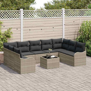 Gartensofa Set 10-teilig Hellgrau