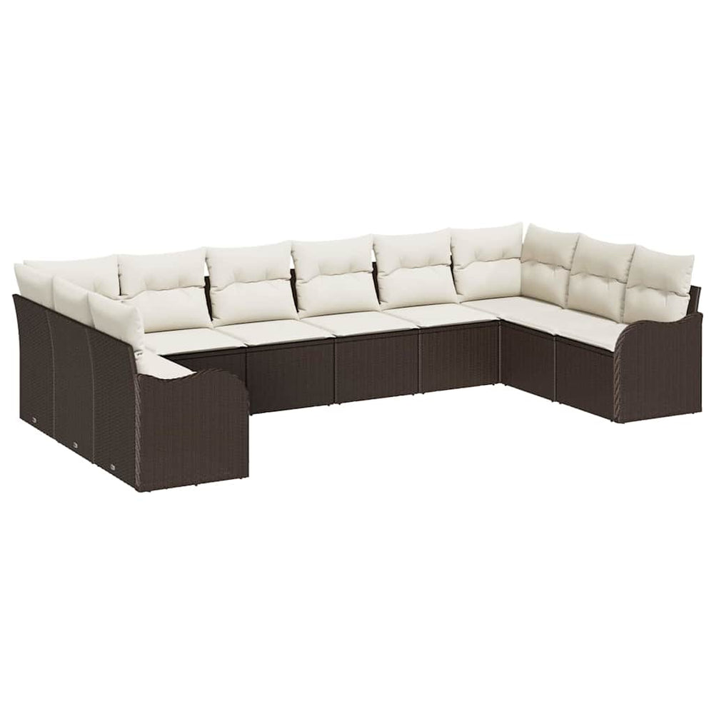 Gartensofa Set Braun Poly-Rattan 344 cm