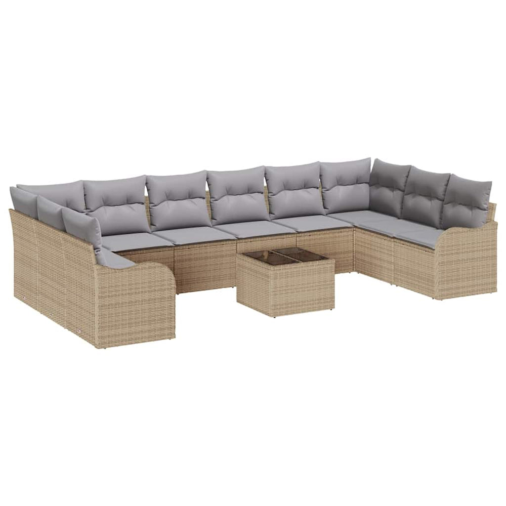vidaXL Ensemble de canapés de jardin beige 55 x 55 x 37 cm Résine tressée