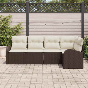 Braunes Sofa Set mit Kissen, 5-teilig