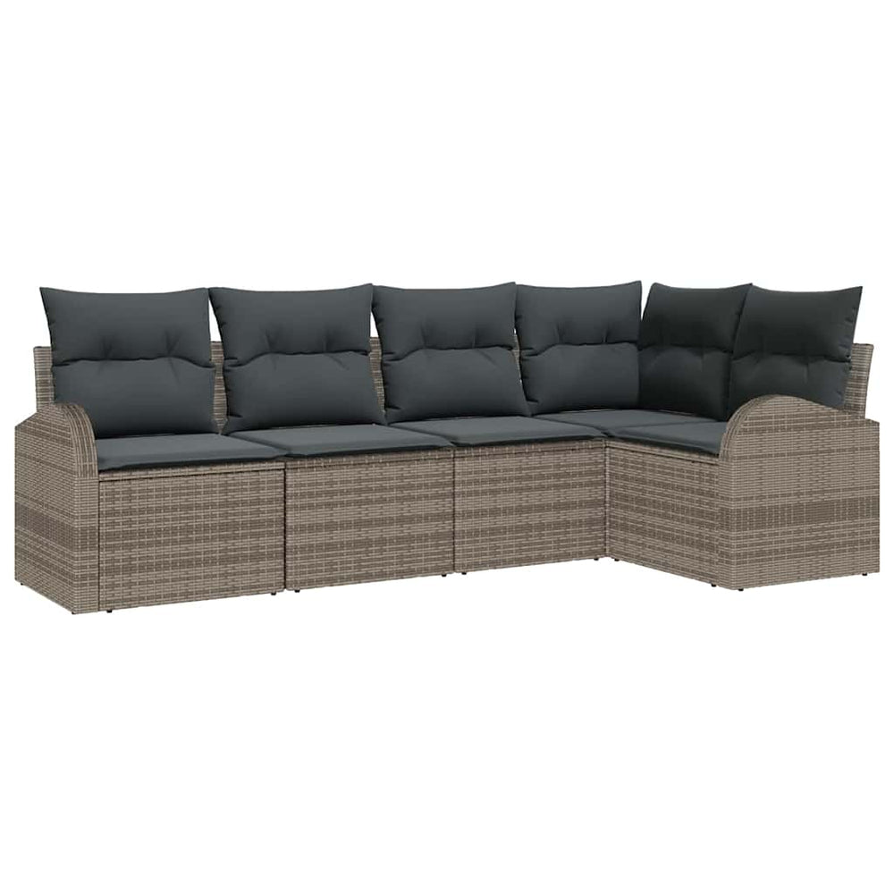 Graues Sofa Set mit Kissen, 5-teilig